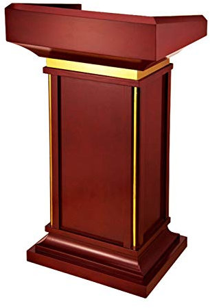 Rednerpult, Podiumständer, Stehpult, Holzpodest, Empfang, hohes Podium für den Boden, Kanzel, Rednerpult, Empfang, vielseitig einsetzbar (Rotbraun 60 x 49 x 112 cm) (Rotbraun 60 x