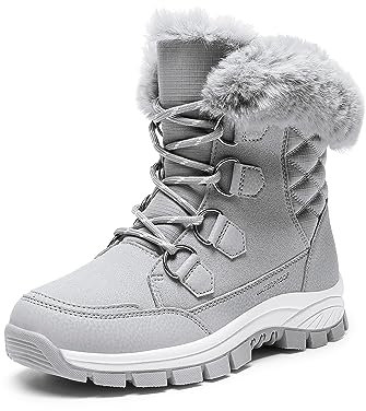 DREAM PAIRS Stivali da Neve da Donna,Size 39,Grigio Chiaro,SDSB2305W-E