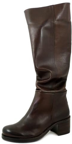 OSVALDO PERICOLI Stivali Donna al ginocchio in Pelle Marrone, Tacco Medio 6 cm, VIENNA14