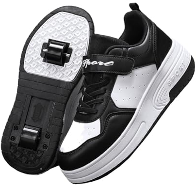 ENEN Schuhe mit Rollen für Jungen & Mädchen, Outdoor Turnschuhe mit Rollen Versenkbarer, Schuhe mit Rollen Kinder, 2-in-1 Roller Schuhe Turnschuhe mit 2 Rollen