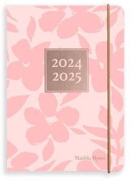 Matilda Myres Schülerkalender 2024–2025, A6, Tag pro Seite, Jahresmitte – Juli 24 bis Juli 25, Rosa