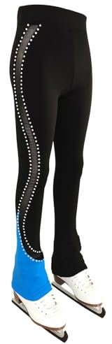 LIUHUO Eislaufhose für Mädchen und Damen aus elastischem Netz, Eiskunstlaufhose, Leggings mit Strass