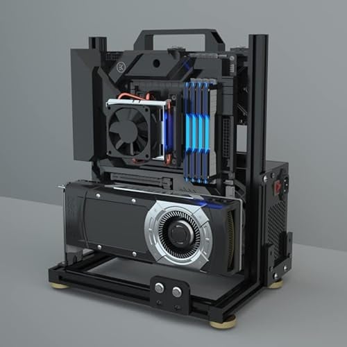 egowz PC Creative Assembly Frame Test Bench,Open Air Frame Case, DIY Computer Motherboard Case Rack, ITX ATX MATX/EATX Open Aluminum Frame Chassis (MATX)