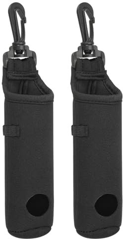 PATIKIL Sac de Transport pour Balles de Golf, Lot de 2 Pochettes Porte-Tee de Golf en Néoprène Portable avec Clip pour Hommes et Femmes, Cadeaux de Rangement, Noir