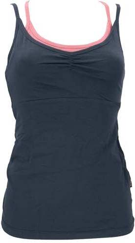 Yoga-Top mit Bra aus Bio-Baumwolle OM, nachhaltig und stylisch, braun | Damen Oberteil, Slim Passform, U-Ausschnitt, doppellagiger Bra-Bereich, ideal für Yoga und Alltag, umweltbewusst.