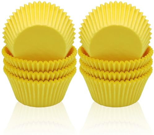 200Pcs Mini Yellow Cupcake Cases,Paper Muffin Cake Wrappers Boxes Baking Cups Dessert Holder Cupcake Liners for Kids Birthday Baby Shower Easter Wedding Party Cake Decoration
