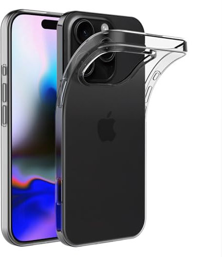 AICEK Compatible con Apple iPhone 16 PRO Cover, Trasparente Silicone Custodia Cover Protettiva Molle di TPU Bumper Case Sottile