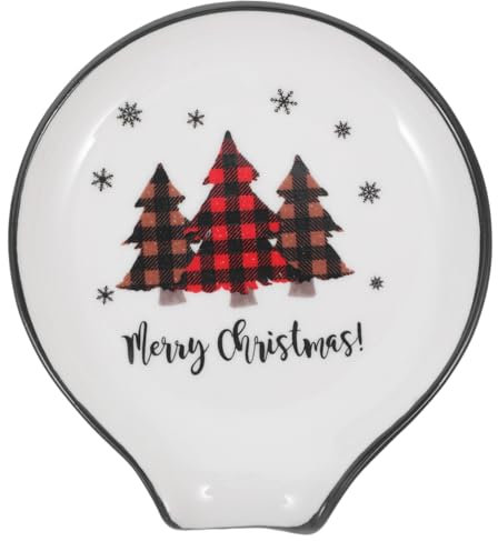 Veemoon Serving Spoon Rest Kitchen Silverware Stand Ceramic Spoon Holder Kitchen Scoop Rest Elegant Gadgets