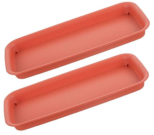 PHENOFICE 2pièces Soucoupes Rectangulaires pour Plantes Accessoires pour Pots De Fleurs Bac Récupérateur Eau Plateau De Drainage