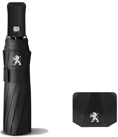 SEGSFGHD Car Umbrella, for Peugeot 107 3-door Durable Rain Windproof Portable Umbrella Travel Folding Umbrella,Black