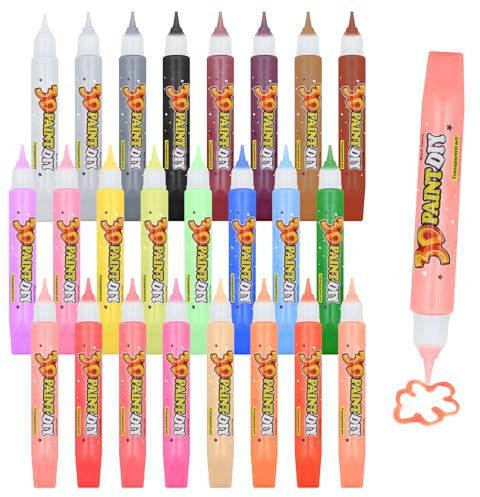 ZOCONE 24 Stück Kerzenstifte Kerzen Bemalen Set 10.5ml Wachsstifte für Kerzen Gestalten Candle Pen für Kerzen Bemalen Kerzen Stifte zum Taufkerze Selber Machen Acrylstifte für Kerzen Dekorieren DIY
