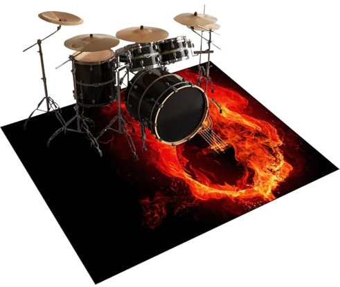 Qesjodfu Schlagzeugteppich 180 x 160 cm Schallschutz Teppich Drum-Teppich Schallschutzmatte Professionelle Drum Teppich Musikinstrumente Bodenmatte rutschfest Schlagzeugteppiche Trommelteppich