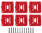 sourcing map 5pcs Battery Holder Wall Mount Tool Holder Dock Battery Storage Rack for M18 18V Battery, Red