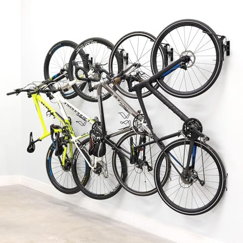 WUDLEP Swivel Bike Wall Mount, Vertical Bike Hanger Hook for Indoor, Vertical Bike Rack Garage Wall Mounted Bike Rack Space Saving Indoor Storage, 4 pack
