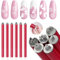 SAVILAND Essentials Nail Art Stamp Pen Set: French Tip Nail Stamp Flower Nail Stamper Pen 3s quick Nail Art Tools with Different Patterns Nail Art Pen for Beginner DIY Salon Manicure