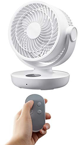 Rudiaoa Ventilatore da tavolo ricaricabile USB da 10000 mAh alimentato a batteria con temporizzazione a distanza