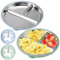 WUISOLQP 2 Stück Edelstahl Baby Teller mit Saugnapf, 22CM Kinderteller mit Saugnapf, BPA-frei und mit Entfernbarer Silikon, Kinderteller mit Unterteilung Baby Teller Rutschfest Edelstahl Teller Kinder