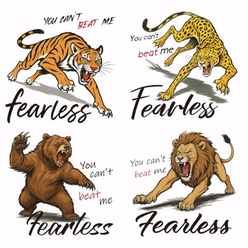 SUPERDANT 4 Stück Bügelbilder Wärmeübertragung Patches Mit Wilden Tieren Tiger Leopard Bär Löwe Bügelbilder für Textilien Waschbares Aufkleberpapier Für Kleidung T Shirts Jeans Rucksäcke