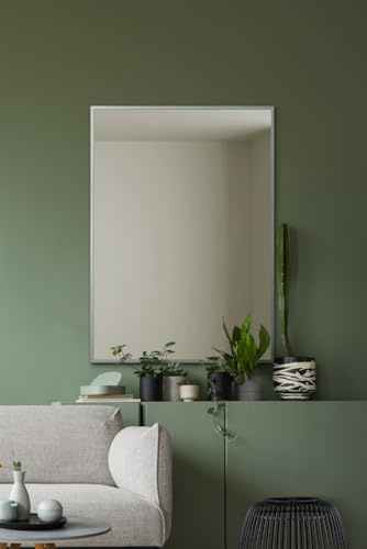 MirrorOutlet The Artus - Silver Modern Aluminium Edged Wall Mirror 28 X 20 (70CM X 50CM) Silver Mirror Glass
