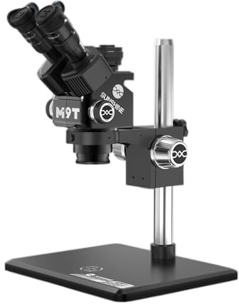 RELIFE/SUNSHINE M9T-B11 Trinocular Microscope Stereo Microscope Zoom Adjustable for Repair with Base Stand(black)