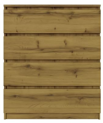 YUMEBLY Kommode mit 4 Schubladen 80 cm | Farbe: Artisan-Eiche, Ideal für Schlafzimmer, Wohnzimmer, Kinderzimmer und Büro | Geräumige Kommode| Modernes Design | 80x97x40 cm