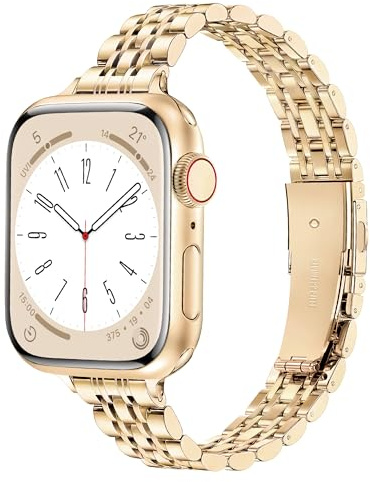 Calina Edelstahl Band Kompatibel mit Apple Watch Armband 42mm(Serie 11 10) 41mm 40mm 38mm 46mm 45mm 44mm 42mm(Serie 3 2 1) 49mm Serie SE 11 10 9 8 7 6 5 4 Ultra, iWatch Armband für Apple Watch Band
