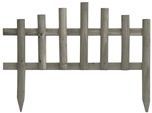 Mokuyary Bordure de Jardin 10 pièce Bois de Sapin 4,4 m Bordure de Jardin, Cloture de Gazon Montage Facile pour Massif, Potager, allée, pelouse Parterre -B