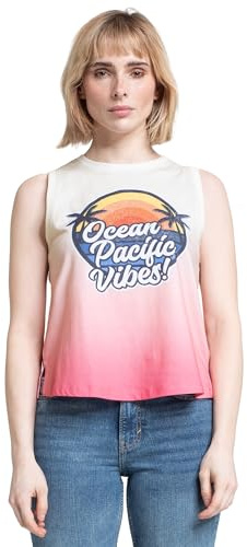 Ocean Pacific Frauen ärmelloses T-Shirt MAROUBRA M, Pink/Multicolour