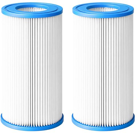 PHONILLICO Cartouche Filtre Piscine Type B/Type IV [Lot 2] Compatible Intex 29005E Krystal Clear Pompes 2500 GPH 25,4 x 14,7 cm