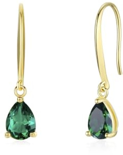 Echt Schmuck Ohrringe Au375 Gelbgold mit Tropfen Gelb Citrin, Solitär Form