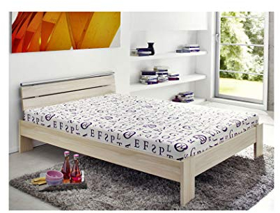 expendio Jugendbett Cortina 140x200cm Buche-Nb, Bett komplett + Rollrost + Matratze, Singlebett Kinderbett