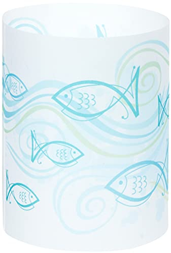 Ursus 18400082 Mini-Tischlichter Ambiente, Fisch, blau, 5 Blatt, aus Transparentpapier, ca. 10 x 27 cm, 115 g/qm, Durchmesser ca. 8 cm, einseitig bedruckt, ideal als Tischdeko