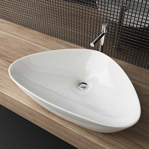 Waschbecken24 Lavabo à poser, de qualité supérieure, installation facile, design moderne (67 x 44 x 15 cm, blanc/A85)
