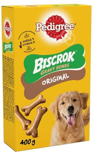 PEDIGREE BISCROK Gravy Bones Adult Dog Treats Original Biscuits 12 x 400g