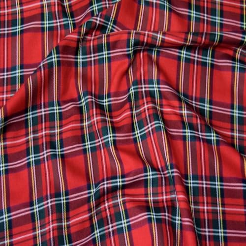 Fabrics-City rot original schottenkaro Stoff black watch Tartan Baumwollstoff Kiltstoff schottische Muster Karomuster zum nähen Textil für Trachten Mode Dekoration Hobby historisch, 2410