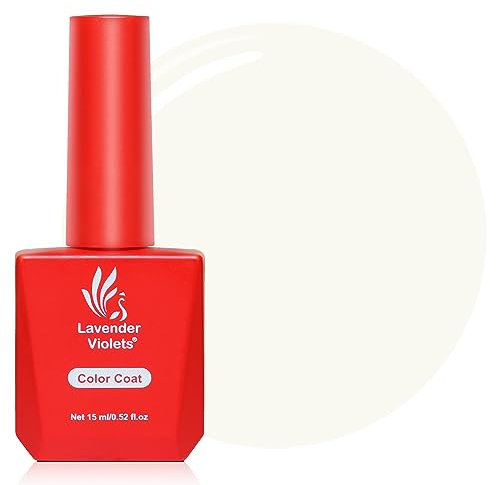 Lavender Violets 15ml Gel Nail Polish Pure White Snow Base Painting Carving Soak Off UV LED Nail Lamp Curing Manicure Pedicure Salon Larger Content Long Lasting A0058