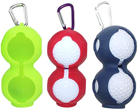 Silikon Golfball Tasche Halter Taillentasche Aufbewahrungstasche mit für Golfball Mann Damen Golf Sport 3 stücke (Rot/Blau/Grün)