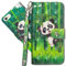MRSTER iPhone 6 Handytasche, Leder Schutzhülle Brieftasche Hülle Flip Case 3D Muster Cover mit Kartenfach Magnet Tasche Handyhüllen für Apple iPhone 6 / iPhone 6S. YX 3D - Panda Bamboo
