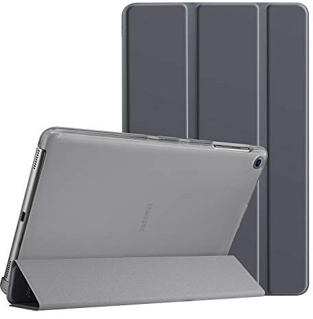 ProCase Galaxy Tab A 10.1 2019 Hülle (T510 T515 T517), Ultra Dünn Leicht Smart Case, Leichte Stand Schutzhülle Shell mit Translucent Frosted Rückhülle -Grau