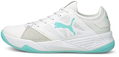 PUMA Unisex Accelerate Turbo Nitro W+ Hallenturnschuh, White-Elektro Aqua-Elektro Purple, 40 EU