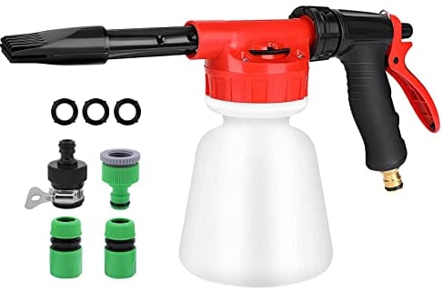 Luckits Lancia Schiuma di Neve, Bassa pressione Pistola con Bottiglia da 1 litro Staccabile a rondella Quadrante con rapporto regolabile Washer Gun per Auto, Giardino, Irrigazione