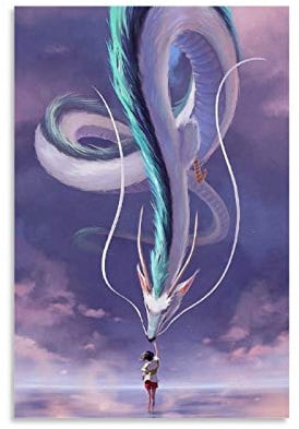 NISHUO Chihiros Reise Ins Zauberland Poster dekorative Malerei Leinwand Wandkunst Wohnzimmer Poster Schlafzimmer Malerei 24x36inch(60x90cm)