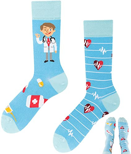 TODO Colours Lustige Socken mit Motiv - mehrfarbige, bunte, Verrückte für Herren und Damen (43-46, …and Doctor)