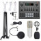 SDADS Multifunctional Live V9 Sound Card and BM800 Suspension Microphone Kit Broadcasting Recording Condenser Microphone Set Intelligent Webcast Live Sound Card for Computers and Mobilephone