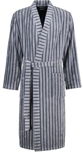 Cawö Home Bademäntel Herren Kimono Streifen 5505 denim - 17 S