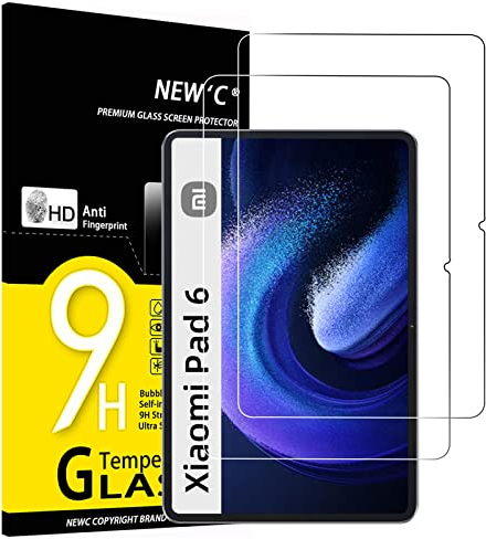 NEW'C 2 Piezas, Protector Pantalla para Xiaomi Redmi Pad 2 4G, Xiaomi Pad 6 / Pad 6 Pro 11 Pulgadas, Antiarañazos, Cristal Templado Ultra Resistente