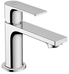 hansgrohe Rebris E - Mitigeur de lavabo avec tirette et vidage métallique, économie d'énergie (CoolStart), Robinet de salle de bain, hauteur sous bec 84mm, économie d'eau (EcoSmart), Chromé, 72585000
