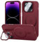 Tigratigro Funda iPhone 14 Pro MAX con Soporte, Compatible mag-Safe con Protección de Cámara de Vidrio Templado H9, Contraportada Translúcida Esmerilada, Antihuellas, Tacto de Terciopelo (Rojo)