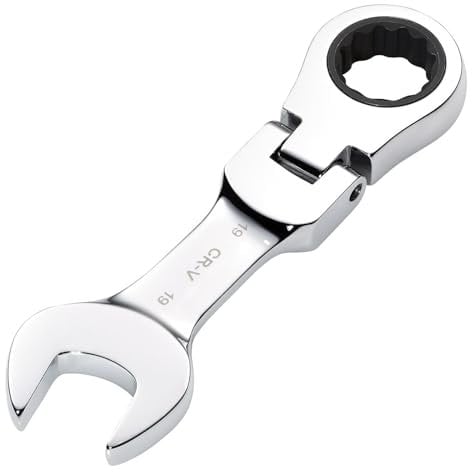 Draper 27981 HI-TORQ Metric Stubby Flexible Head Ratchet Combination Spanner, 19mm