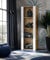Komodee , Vitrine Schrank Tivoli, Weiß/Wotan, Breite 55cm x Höhe 159cm x Tiefe 35cm, 3 Regalböden, für Wohnzimmer, Schlafzimmer, Eingang